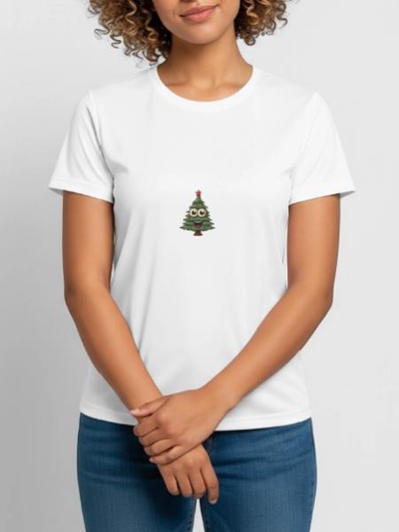 Lustiger Tannenbaum -perfektes Weihnachtsgeschenk - Frauen T-Shirt atmungsaktiv - Weiß - Vorne - AI Model Female 172 dark (172cm)