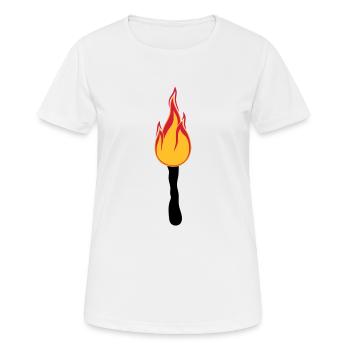 torche nuit promenade lumière feu vif flamme heis - T-shirt respirant Femme - blanc - Devant - AI Model Female 172 dark (172cm)