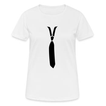 cravate - T-shirt respirant Femme - blanc - Devant - AI Model Female 172 dark (172cm)