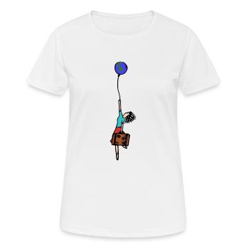 Reisen - Frauen T-Shirt atmungsaktiv - Weiß - Vorne - AI Model Female 172 dark (172cm)