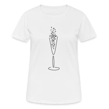 Sektglas - Frauen T-Shirt atmungsaktiv - Weiß - Vorne - AI Model Female 172 dark (172cm)