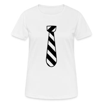 Cravate - T-shirt respirant Femme - blanc - Devant - AI Model Female 172 dark (172cm)