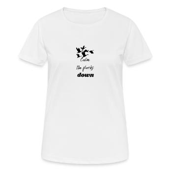 Funny Flamingo Calm The Flock Down - T-shirt respirant Femme - blanc - Devant - AI Model Female 172 dark (172cm)