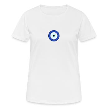 NAZAR BONCUK - BLUE EYE protection symbol pattern - Women's Breathable T-Shirt - white - Front - AI Model Female 172 dark (172cm)