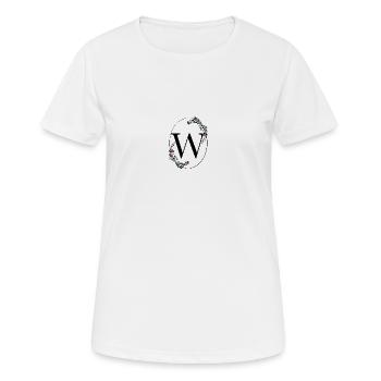 Buchstabe W - Frauen T-Shirt atmungsaktiv - Weiß - Vorne - AI Model Female 172 dark (172cm)