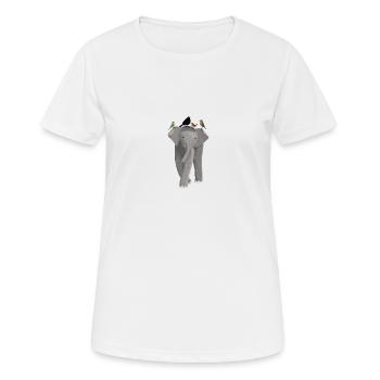 Elefant Amsel Rotkehlchen Blaumeise Zaunkönig - Frauen T-Shirt atmungsaktiv - Weiß - Vorne - AI Model Female 172 dark (172cm)