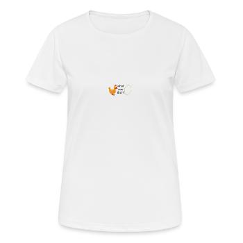 Hen or egg - Frauen T-Shirt atmungsaktiv - Weiß - Vorne - AI Model Female 172 dark (172cm)