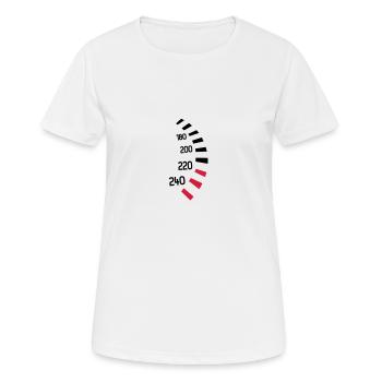 Compteur vitesse - T-shirt respirant Femme - blanc - Devant - AI Model Female 172 dark (172cm)