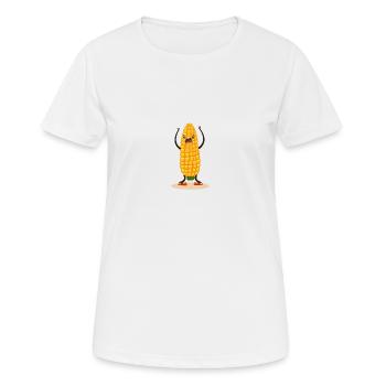 Mais - Frauen T-Shirt atmungsaktiv - Weiß - Vorne - AI Model Female 172 dark (172cm)