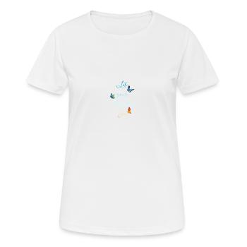 Let your thoughts free Design - Frauen T-Shirt atmungsaktiv - Weiß - Vorne - AI Model Female 172 dark (172cm)