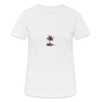 Insel mit Palme - Frauen T-Shirt atmungsaktiv - Weiß - Vorne - AI Model Female 172 dark (172cm)