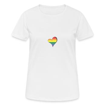 One LOVE Pride Heart - Frauen T-Shirt atmungsaktiv - Weiß - Vorne - AI Model Female 172 dark (172cm)