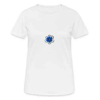 Fleur bleu - T-shirt respirant Femme - blanc - Devant - AI Model Female 172 dark (172cm)