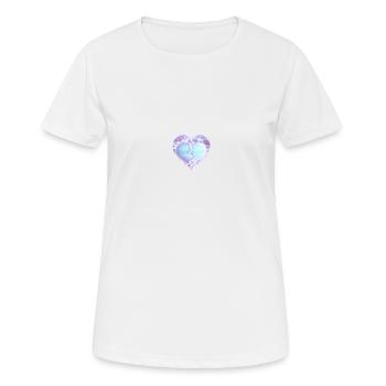 HERZ - Frauen T-Shirt atmungsaktiv - Weiß - Vorne - AI Model Female 172 dark (172cm)