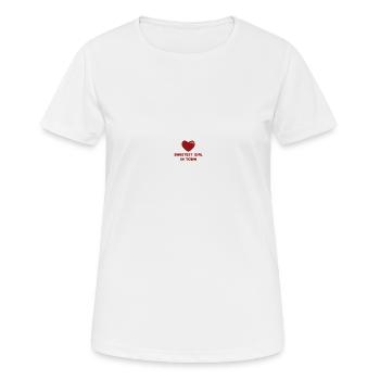 SWEETEST GIRL IN TOWN - Women's Breathable T-Shirt - white - Front - AI Model Female 172 dark (172cm)