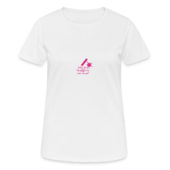 Stift - Frauen T-Shirt atmungsaktiv - Weiß - Vorne - AI Model Female 172 dark (172cm)