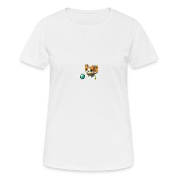 Chat Pixel - T-shirt respirant Femme - blanc - Devant - AI Model Female 172 dark (172cm)