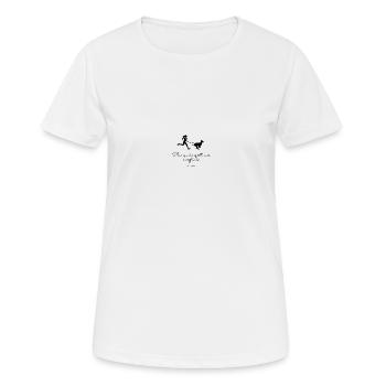 Canicross femme courir avec son chien - T-shirt respirant Femme - blanc - Devant - AI Model Female 172 dark (172cm)