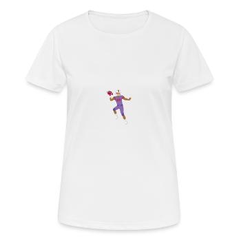 Ballsport - Frauen T-Shirt atmungsaktiv - Weiß - Vorne - AI Model Female 172 dark (172cm)