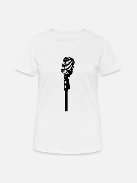 Oldschool Mikrofon - Frauen T-Shirt atmungsaktiv - Weiß