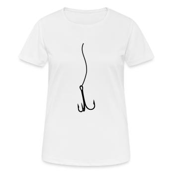 Angelhaken Angeln - Frauen T-Shirt atmungsaktiv - Weiß - Vorne - AI Model Female 172 dark (172cm)