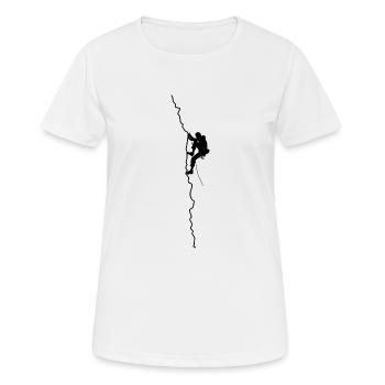 Felskletterer Klettern Berge Berg Silhouette - Frauen T-Shirt atmungsaktiv - Weiß - Vorne - AI Model Female 172 dark (172cm)