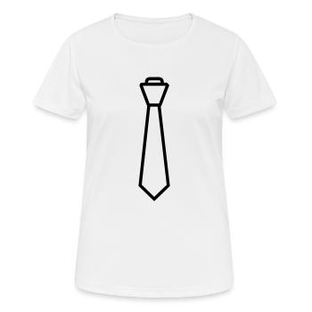 Cravate - T-shirt respirant Femme - blanc - Devant - AI Model Female 172 dark (172cm)