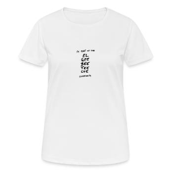 EL GEE BEE TEE CUE - Frauen T-Shirt atmungsaktiv - Weiß - Vorne - AI Model Female 172 dark (172cm)