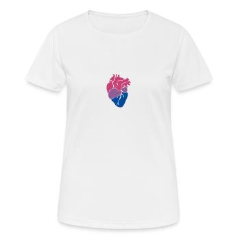 Bisexuelles Herz - Frauen T-Shirt atmungsaktiv - Weiß - Vorne - AI Model Female 172 dark (172cm)