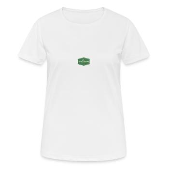 Digital Nomad Travel & Explore T-shirt logo - Women's Breathable T-Shirt - white - Front - AI Model Female 172 dark (172cm)