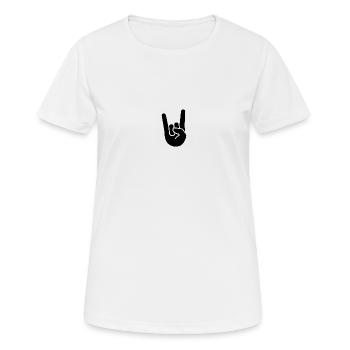 Hand Rock - Frauen T-Shirt atmungsaktiv - Weiß - Vorne - AI Model Female 172 dark (172cm)