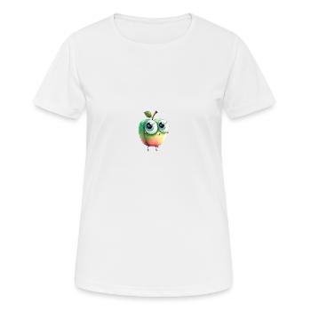 Süßer Apfel Charakter mit Kulleraugen - Frauen T-Shirt atmungsaktiv - Weiß - Vorne - AI Model Female 172 dark (172cm)