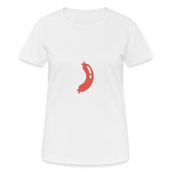 Macaroni - saucisse - T-shirt respirant Femme - blanc - Devant - AI Model Female 172 dark (172cm)