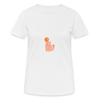 Ballsport - Frauen T-Shirt atmungsaktiv - Weiß - Vorne - AI Model Female 172 dark (172cm)