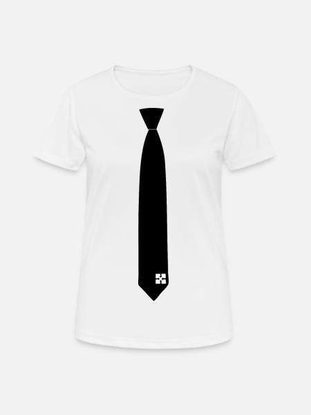 Tie Shirt (T-Shirt with Tie) - Women's Breathable T-Shirt - white