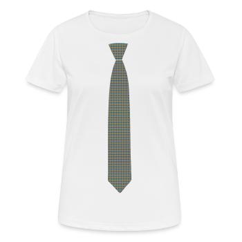 Motif cravate, cravate chemise, t-shirt avec cravate - T-shirt respirant Femme - blanc - Devant - AI Model Female 172 dark (172cm)