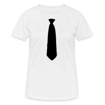 Krawatte - Frauen T-Shirt atmungsaktiv - Weiß - Vorne - AI Model Female 172 dark (172cm)