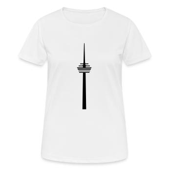 Köln Fernsehturm Colonius - Frauen T-Shirt atmungsaktiv - Weiß - Vorne - AI Model Female 172 dark (172cm)