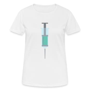 Spritze - Frauen T-Shirt atmungsaktiv - Weiß - Vorne - AI Model Female 172 dark (172cm)