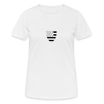 blason bretagne (BZH) - T-shirt respirant Femme - blanc - Devant - AI Model Female 172 dark (172cm)