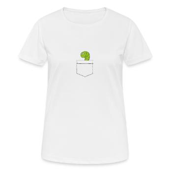 ver de poche - T-shirt respirant Femme - blanc - Devant - AI Model Female 172 dark (172cm)
