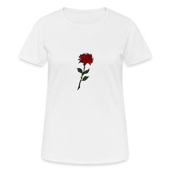 Rose - Frauen T-Shirt atmungsaktiv - Weiß - Vorne - AI Model Female 172 dark (172cm)