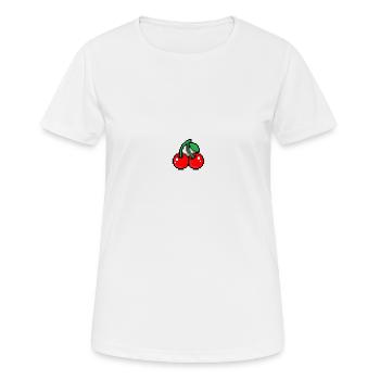 Kirsche in Pixel Art Süßes Früchtchen - Frauen T-Shirt atmungsaktiv - Weiß - Vorne - AI Model Female 172 dark (172cm)