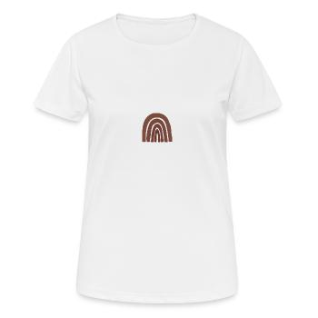 Regenbogen Terracotta - Frauen T-Shirt atmungsaktiv - Weiß - Vorne - AI Model Female 172 dark (172cm)