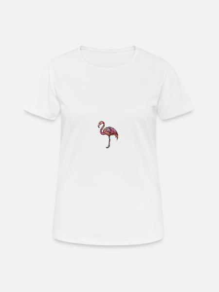 Flamingo Bunt - Frauen T-Shirt atmungsaktiv - Weiß