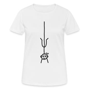 Bungee Sprung - Frauen T-Shirt atmungsaktiv - Weiß - Vorne - AI Model Female 172 dark (172cm)