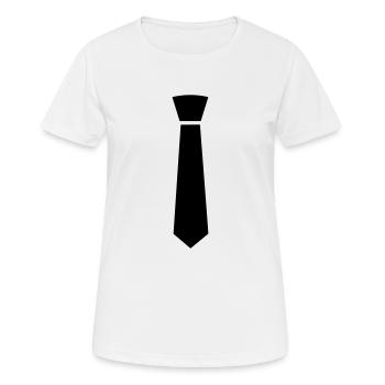 Cravate - T-shirt respirant Femme - blanc - Devant - AI Model Female 172 dark (172cm)