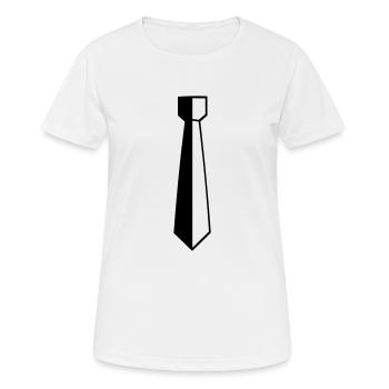 Cravate - T-shirt respirant Femme - blanc - Devant - AI Model Female 172 dark (172cm)