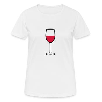 Weinglas, wein - Frauen T-Shirt atmungsaktiv - Weiß - Vorne - AI Model Female 172 dark (172cm)