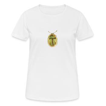 Coléoptère écaille de tortue rayé doré - T-shirt respirant Femme - blanc - Devant - AI Model Female 172 dark (172cm)